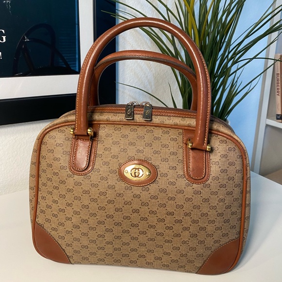 Vintage GUCCI Micro GG Supreme Handbag 1980’s Era - Picture 3 of 17